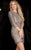 Scala - 48759 Jewel Neck Sequined Short Dress In Silver