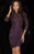Scala - 48759 Jewel Neck Sequined Short Dress In Purple