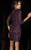 Scala - 48759 Jewel Neck Sequined Short Dress In Purple