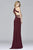 7957 Long jersey halter dress with zipper detail