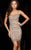 Scala - 48774 Beaded Scoop Sheath Dress In Neutral