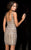 Scala - 48774 Beaded Scoop Sheath Dress In Neutral