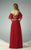 Beside Couture - BC1196 Butterfly Sleeve Embroidered Tulle Gown in Red