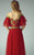 Beside Couture - BC1196 Butterfly Sleeve Embroidered Tulle Gown in Red