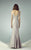 Beside Couture - BC1197 Vibrant Floral Applique Mermaid Gown in Silver and Gray