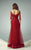 Beside Couture - BC1202 Illusion Flower Applique Lace Gown in Red