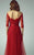 Beside Couture - BC1202 Illusion Flower Applique Lace Gown in Red