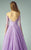 Beside Couture - BC1203 Quarter Sleeve Lace A-Line Gown in Purple
