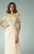 Beside Couture - BC1204 Illusion Off-Shoulder Draped Gown in Pink