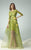 Beside Couture - BC1205 Embroidered Bateau A-line Dress in Green and Yellow