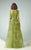 Beside Couture - BC1205 Embroidered Bateau A-line Dress in Green and Yellow