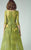 Beside Couture - BC1205 Embroidered Bateau A-line Dress in Green and Yellow