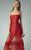 Beside Couture - BC1206 Lace Square A-line Dress in Red