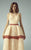 Beside Couture - BC1208 Embroidered V-neck A-line Dress in Orange and Red