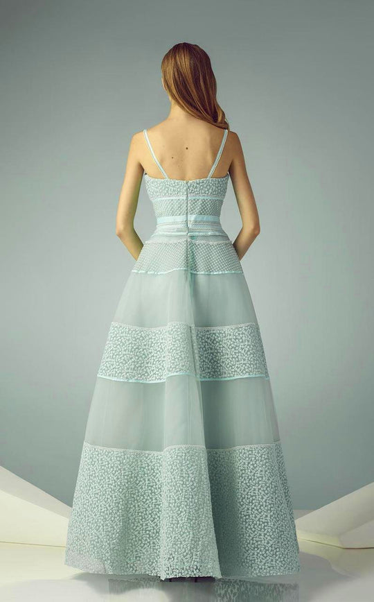 Beside Couture - BC1209 Lace Straight A-line Dress in Green