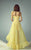 Beside Couture - BC1211 Ruffled High-Low A-line Dress in Yellow
