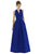 Alfred Sung - D611 Sleeveless V-neck Dupioni A-line Dress In Blue