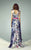 Beside Couture - BC1214 Multi-Colored Print Sheath Dress in Blue and Multi-Color