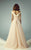Beside Couture - BC1225 Embroidered Illusion Bateau A-line Dress in Neutral