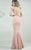 MNM Couture - Ruffled Sleeves Sweetheart Mermaid Gown G0661 in Pink
