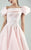 MNM Couture - Embellished Asymmetric Neck Ballgown G0680 in Pink
