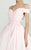 MNM Couture - Off Shoulder Floral Ruched Ballgown G0698 in Pink