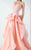 MNM Couture - Strapless Ruffled Long Gown G0711 in Pink