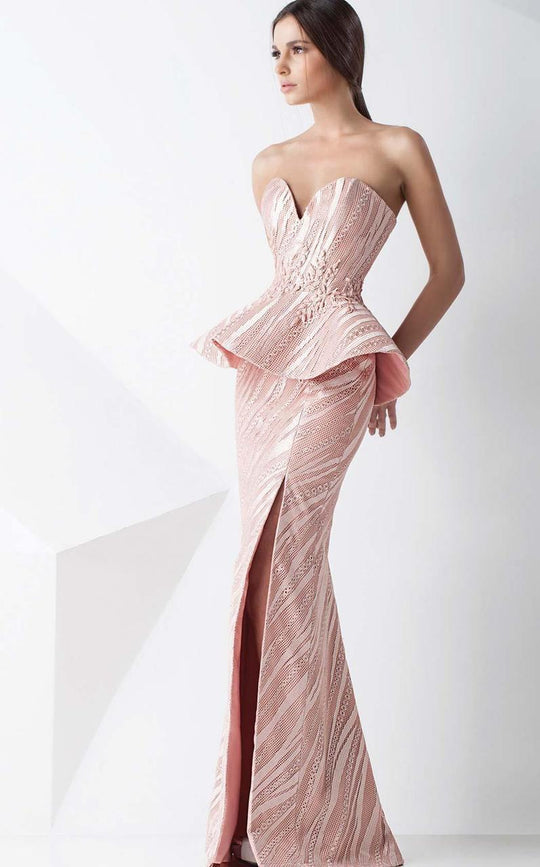 MNM Couture - Two Piece Sweetheart Neck Sheath Dress G0776 in Pink