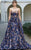 MNM Couture - Embellished Straight Neck Ballgown N0123 in Blue
