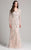 Lara Dresses - 33205 Sequined Long Sleeves Long Gown In Neutral and Silver