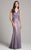Lara Dresses - 33231 Scalloped V-neck Sheath Dress In Purple