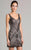 Lara Dresses - 33266 Beaded V-neck Sheath Dress In Black and Gray