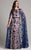 Lara Dresses - 33268 Embellished Scoop Dress With Cape In Blue