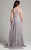 Lara Dresses - 33273 Illusion Bateau A-line Dress In Silver
