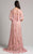 Lara Dresses - 33274 Laced Illusion Bateau A-line Dress In Pink and Neutral