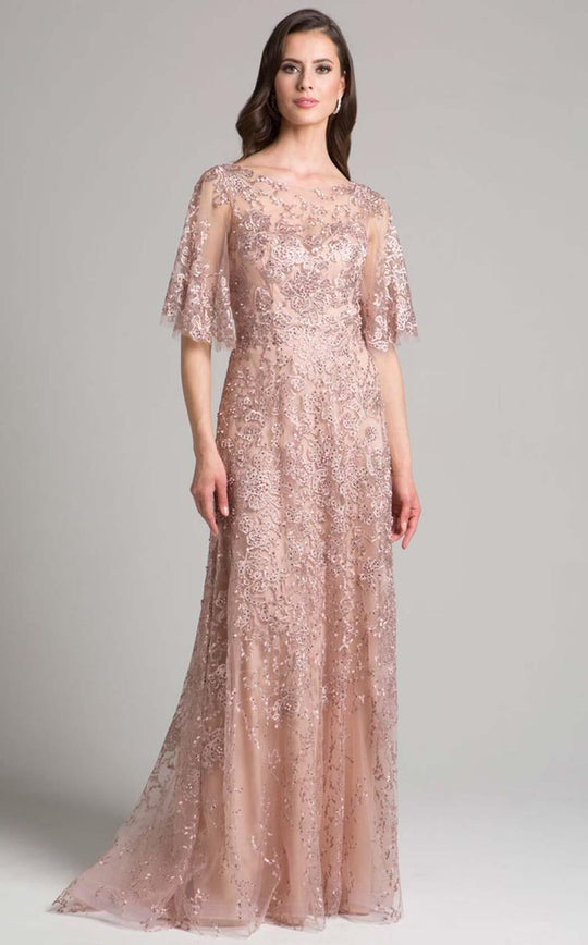 Lara Dresses - 33277 Laced Illusion Bateau A-line Dress In Purple