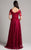 Lara Dresses - 33278 Beaded V-neck A-line Dress In Red