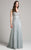 Lara Dresses - 33284 Embellished V-neck A-line Dress In Silver