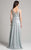 Lara Dresses - 33284 Embellished V-neck A-line Dress In Silver