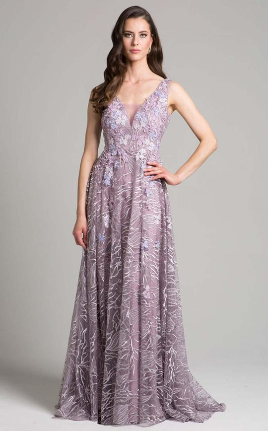Lara Dresses - 33287 Embellished A-line Dress In Purple