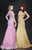 MNM Couture - 7965W Embroidered and Jeweled Trumpet Gown In Gold and Pink