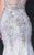 MNM Couture - 7965W Embroidered and Jeweled Trumpet Gown In Silver