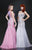 MNM Couture - 7965W Embroidered and Jeweled Trumpet Gown In Silver and Pink