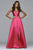 7966 Long strapless ball gown with slit