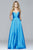 7966 Long strapless ball gown with slit