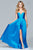7966 Long strapless ball gown with slit