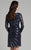 Lara Dresses - 33291 Long Sleeve Beaded Sheath Dress In Blue
