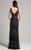 Lara Dresses - 33293 Beaded V-neck Dress In Gray