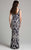 Lara Dresses - 33401 Bedazzled Plunging V-neck Dress In Blue