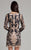 Lara Dresses - 33402 Sheer V-neck Mini Dress In Nude and Blue